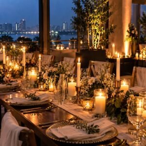 Karwa Chauth candlelight dinner table setup